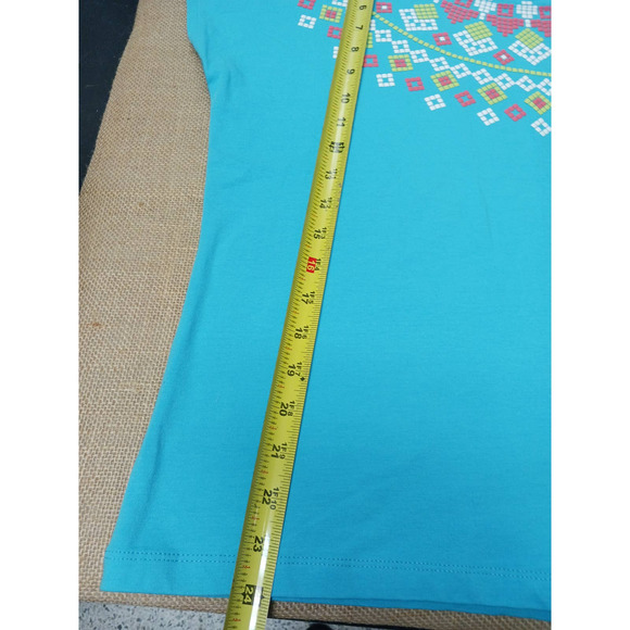 Hearts of Palm Multicolor embellishments Women's top Petite L - Picture 5 of 7